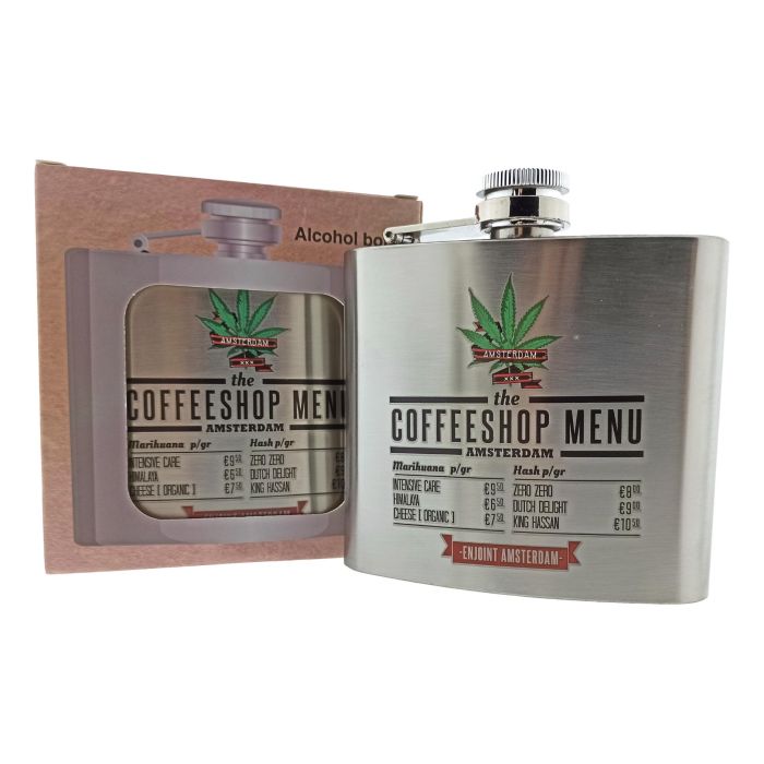 Hip Flask "Coffeeshop Menu"