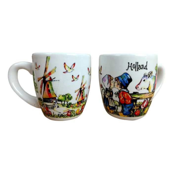 Cadeauset 2 Espresso koppen "Groetjes uit Holland"