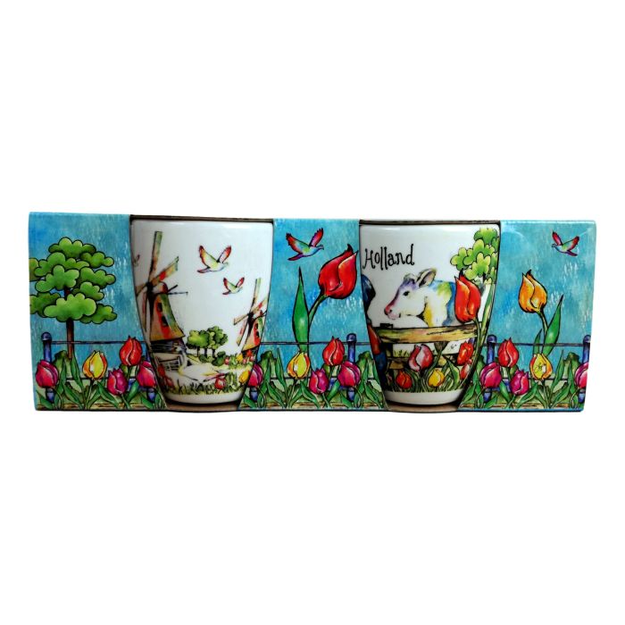 Cadeauset 2 Espresso koppen "Groetjes uit Holland"