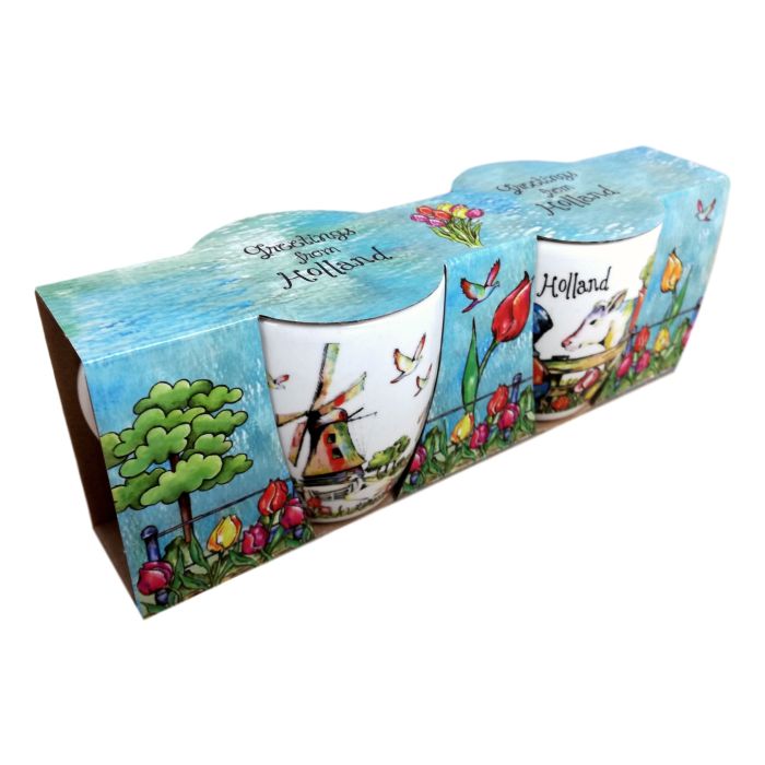 Cadeauset 2 Espresso koppen "Groetjes uit Holland"