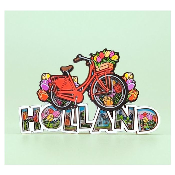 Magnet MDF/Epoxy Holland Comic - Bicycle