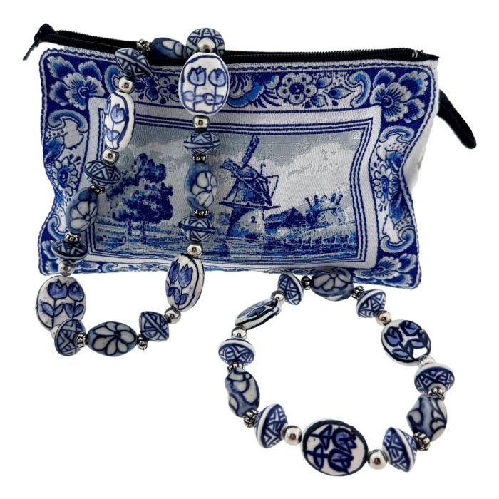 Sieradenset Delfts Blauw Hertogin met Tasje
