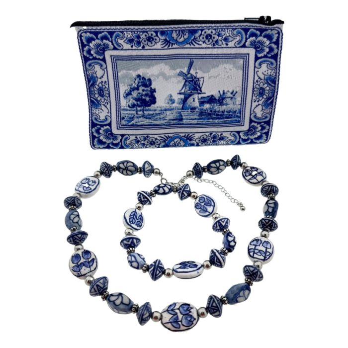 Sieradenset Delfts Blauw Hertogin met Tasje