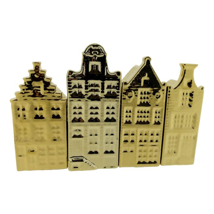 Gold-colored Canal Houses Set in Gift Box