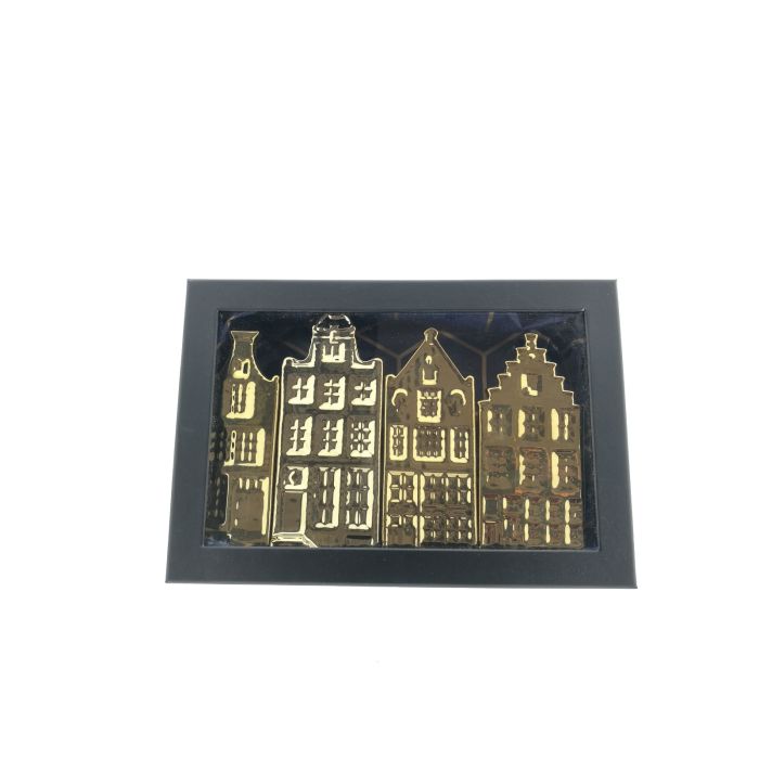 Gold-colored Canal Houses Set in Gift Box