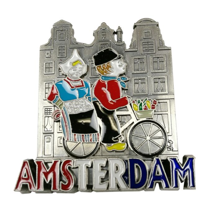 Magnet Clip "Amsterdam Canal with Bike" - Tin