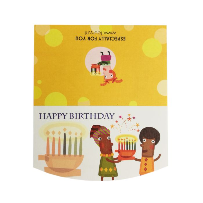 Cadeaukaartje "Happy birthday" met sleutelhanger