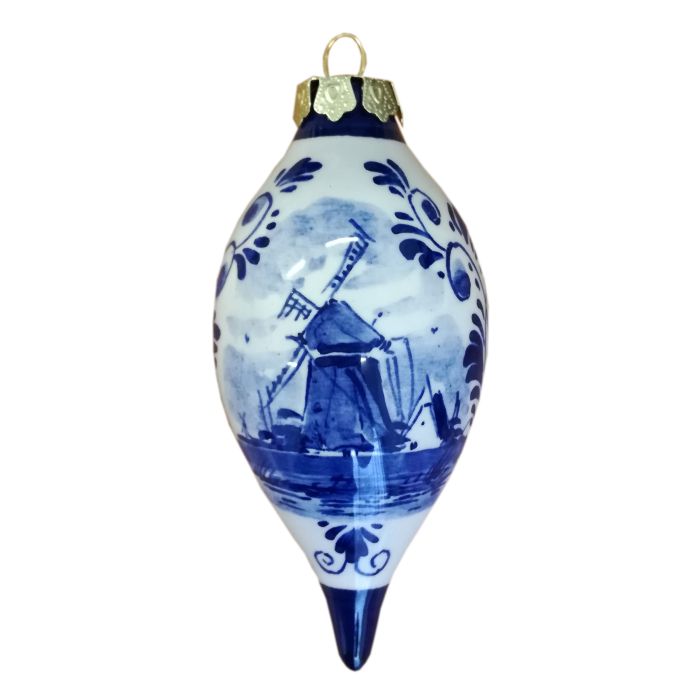 Hand painted Christmas ornament decorated with windmill