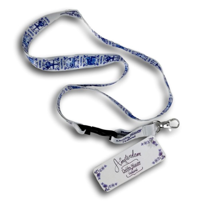 Lanyard / sleutelkoord Delfts blauw Holland