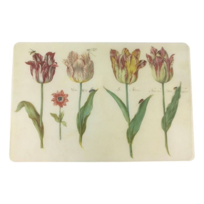 Placemat "Twee tulpen met Insecten"