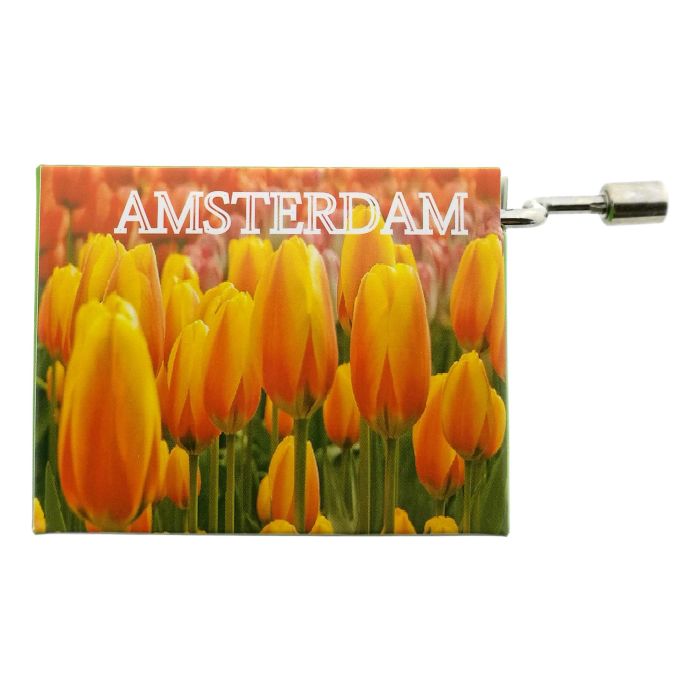 Muziekdoosje - Oranje en gele tulpen