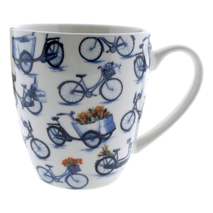 Mok Delfts blauw gekleurde fietsen, klein