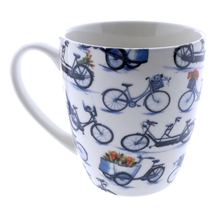 Mok Delfts blauw gekleurde fietsen, klein
