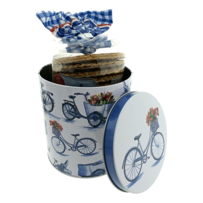 Stroopwafels in blik "Fiets", Groot, cadeau