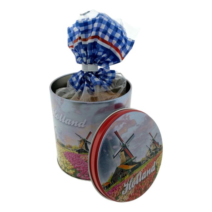 Stroopwafel Blik met Tulpen