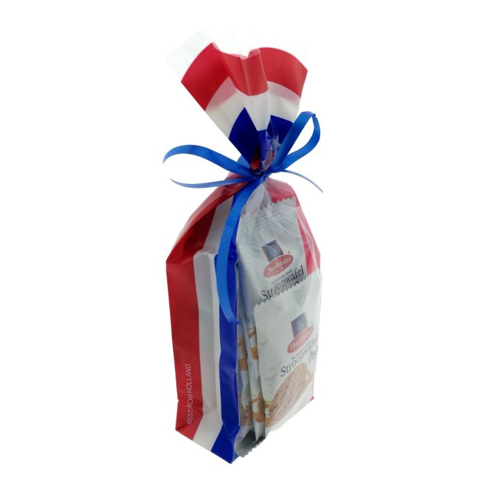 Mini stroopwafels in Holland zakje met lint