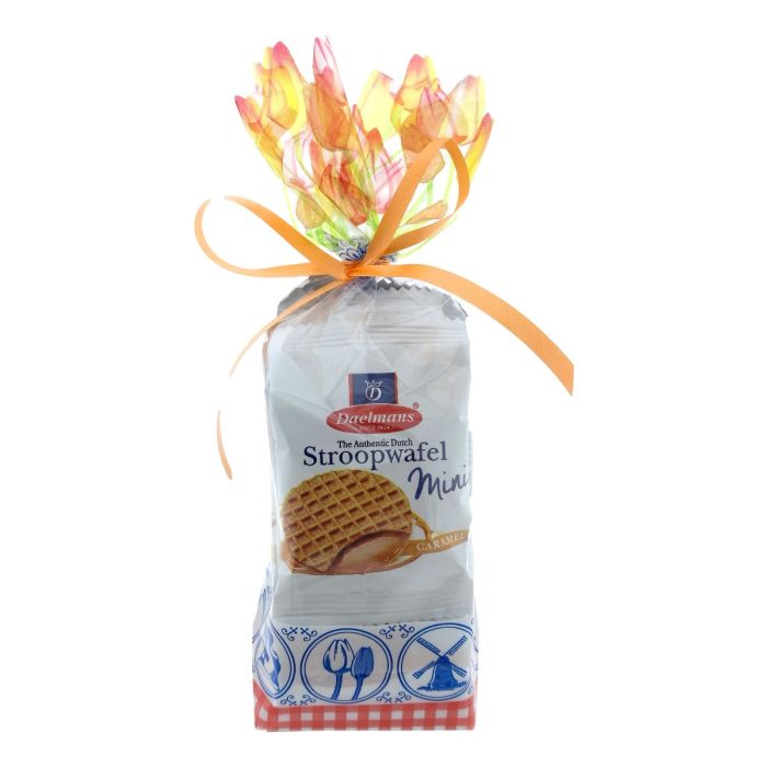 Mini stroopwafels in Nederlands Iconen zakje met Tulp magneet