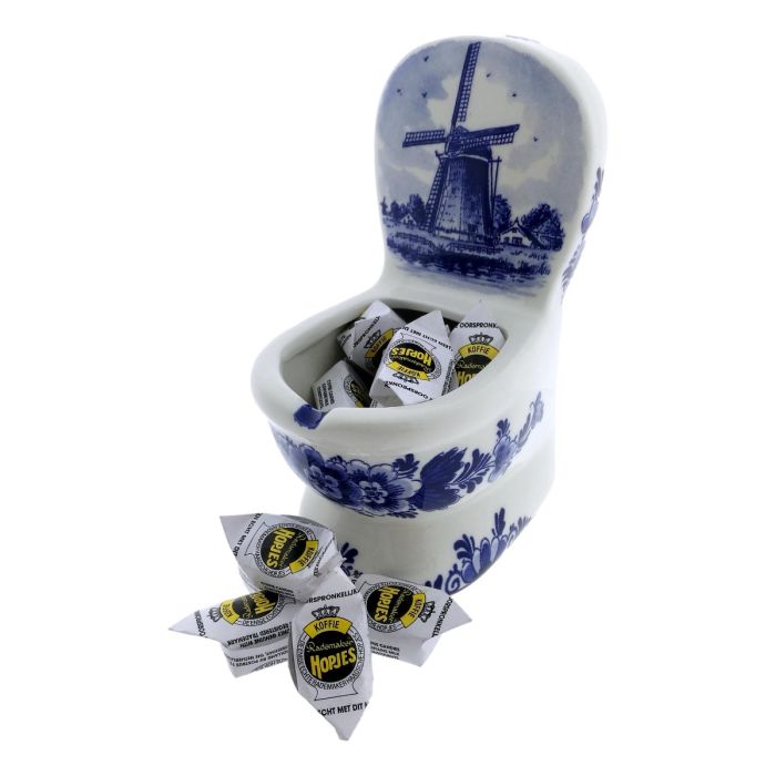 Delft Blue Toilet with coffee candy
