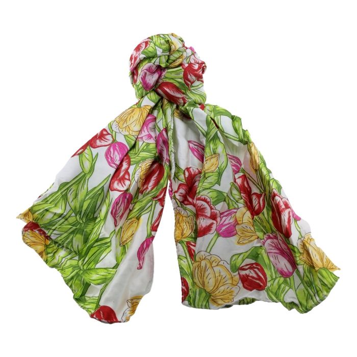 Scarf "Tulips Colored - Satin Soft"