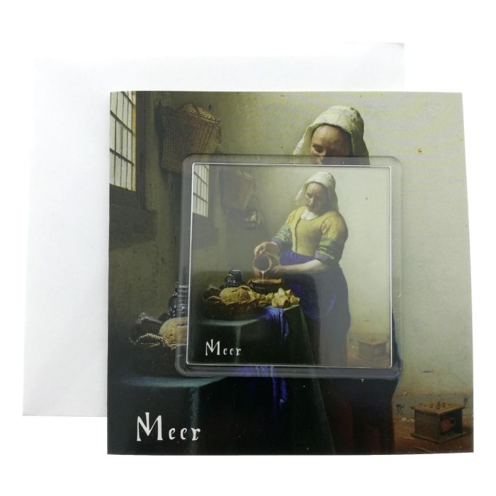 Postkaart met magneet "Melkmeisje", Johannes Vermeer