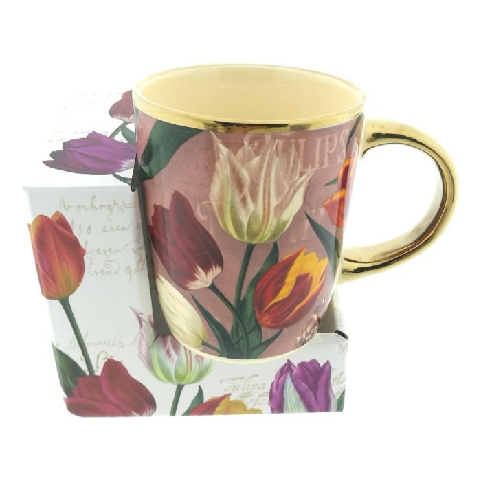 Cup Pretty Tulips pink/gold small