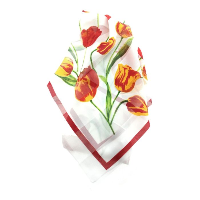 Sjaal tulp allover, wit