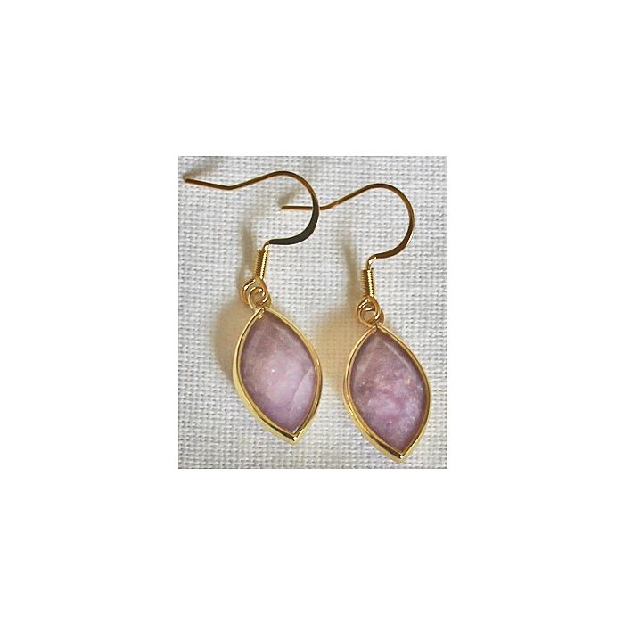 Lepidolite earrings, 22x5mm.