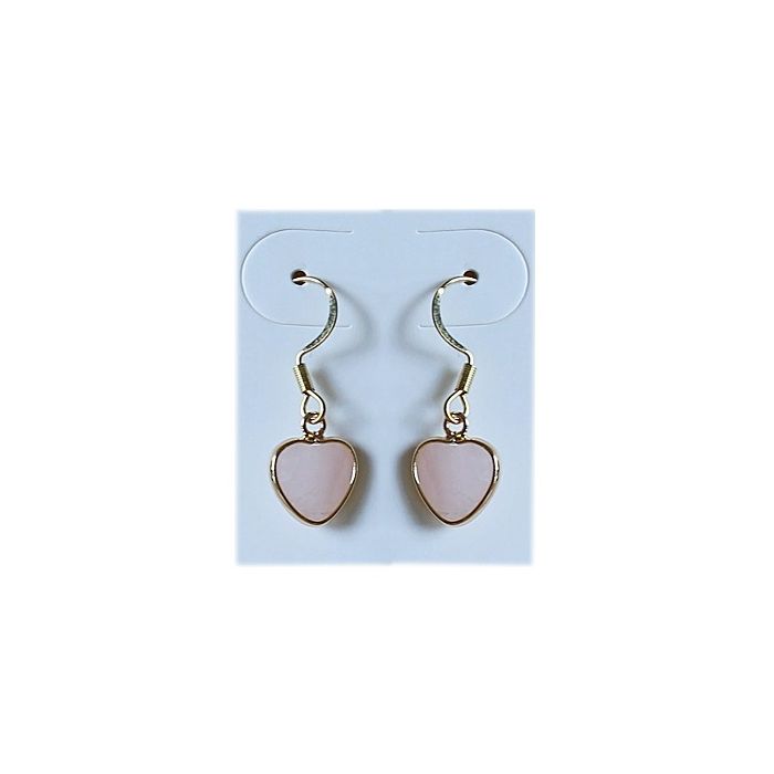 Earrings small rose quartz hearts