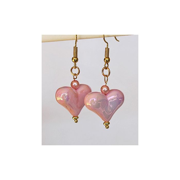 Oorbellen roze hartjes