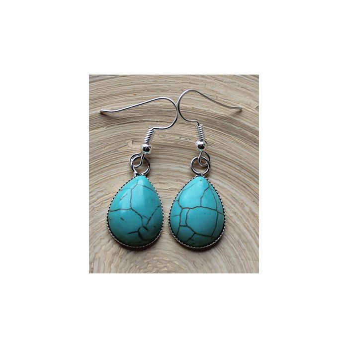 Turquois drop earrings 18x13mm