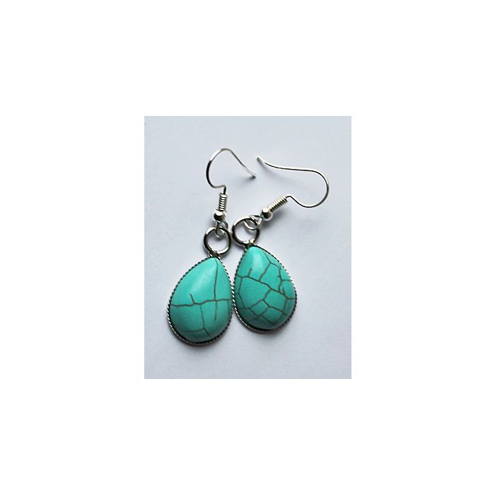Turquois drop earrings 18x13mm