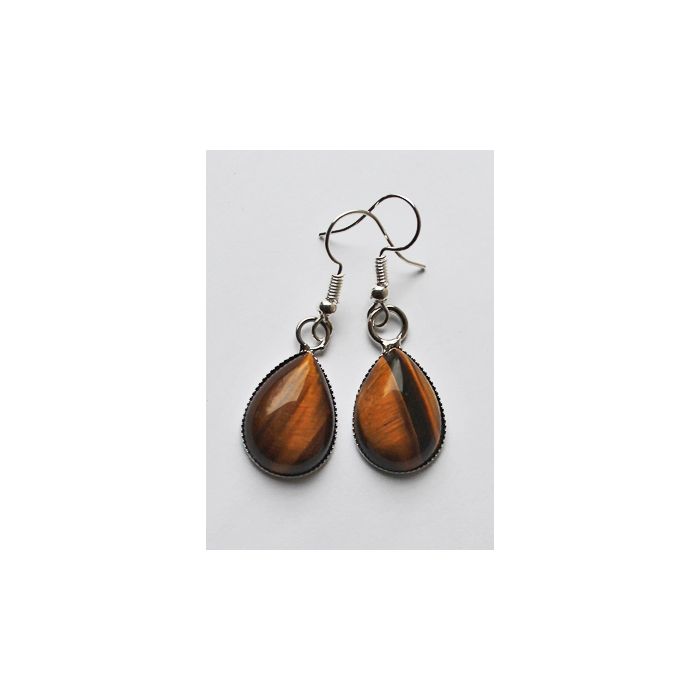 Set Tiger eye drop earrings 18x13mm