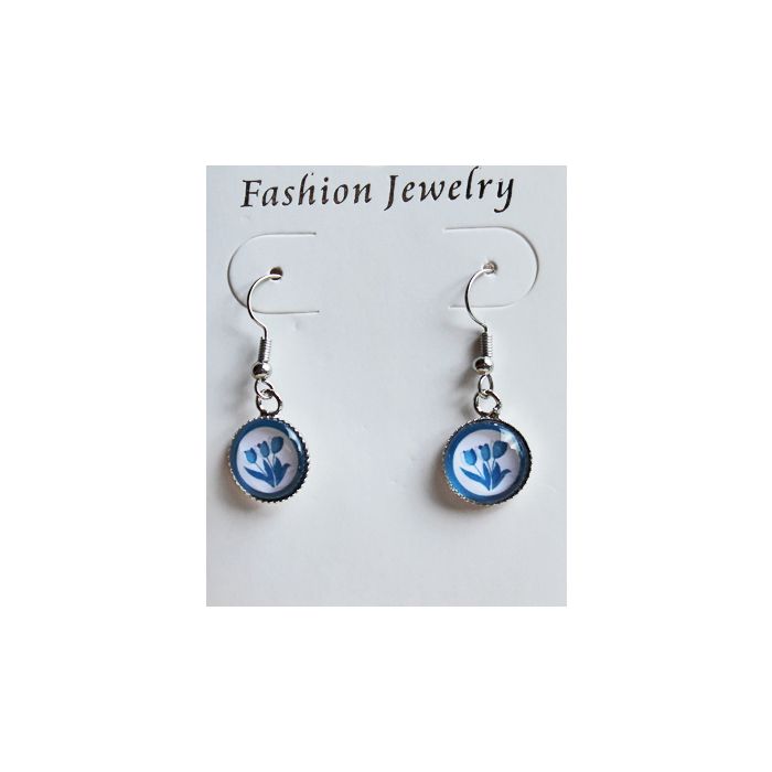 Oorbellen tulpjes delftsblauw