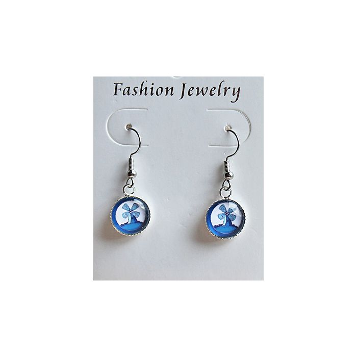Oorbellen molen delftsblauw