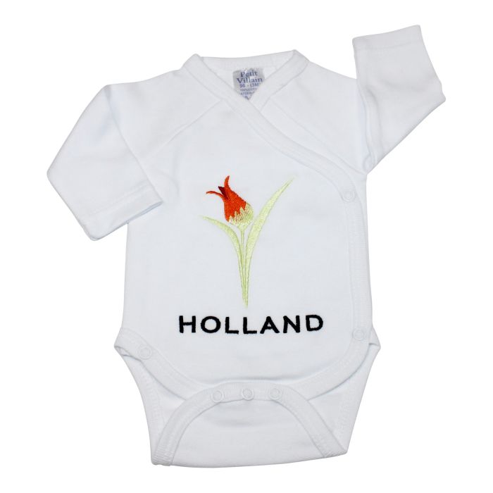 Holland Winkel Baby romper cadeauset Tulp Holland met slabbetje