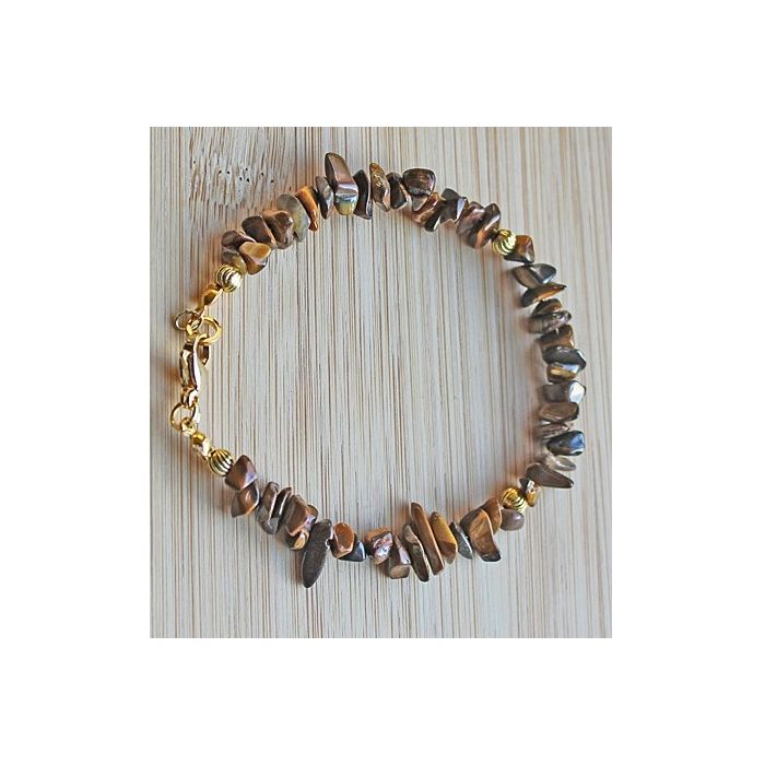 Tiger eye chip beads bracelet