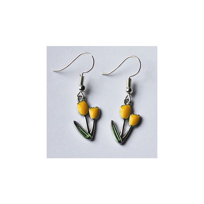 Set earrings yellow tulips
