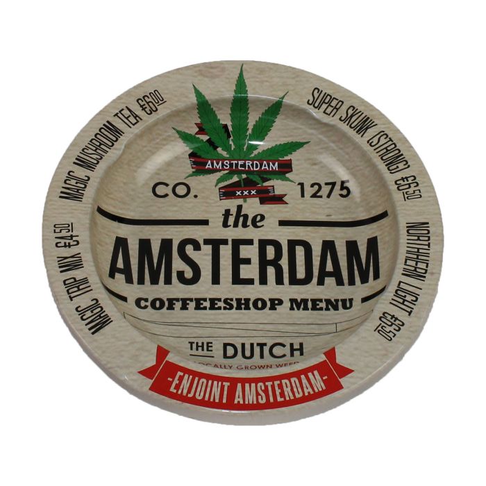 Metal ashtray "The Coffeeshop Menu"