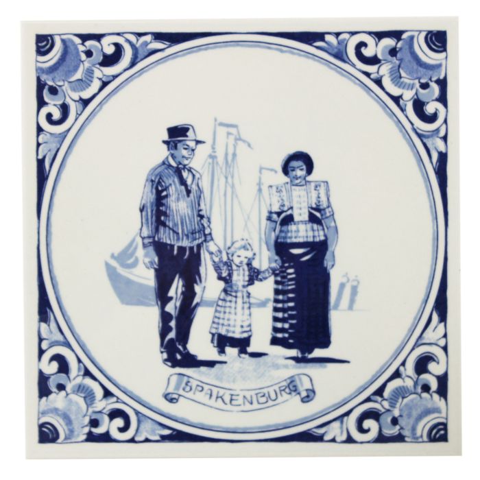 Delft blue tile - "Spakenburg", 15 cm