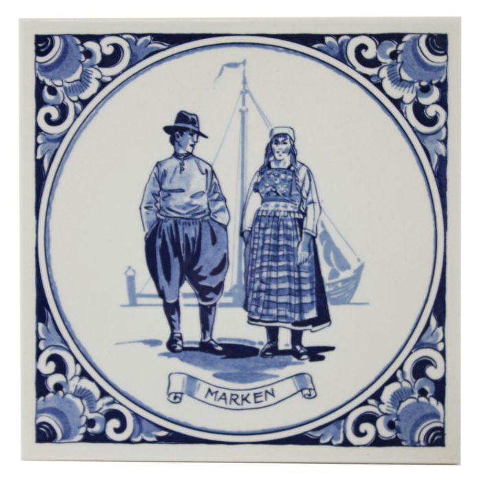 Delft blue tile - "Marken", 15 cm