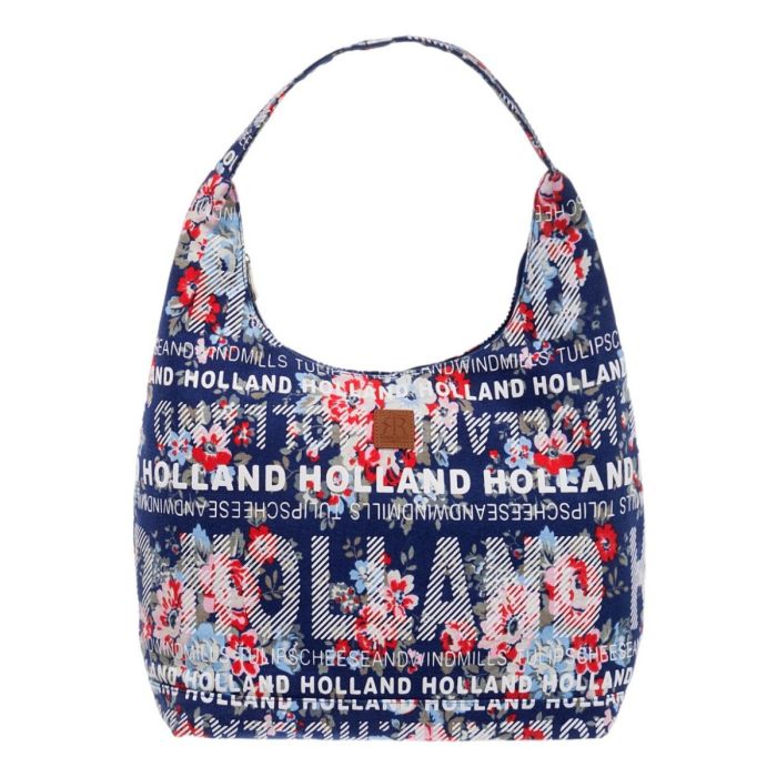 Schoudertas Julia L Holland in wit/blauw van Robin Ruth