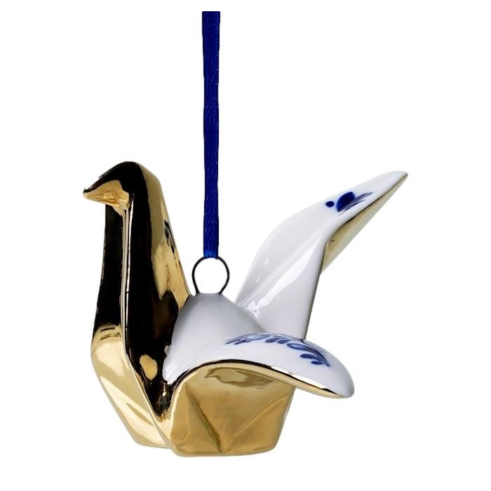 Christmas ornament origami crane bird