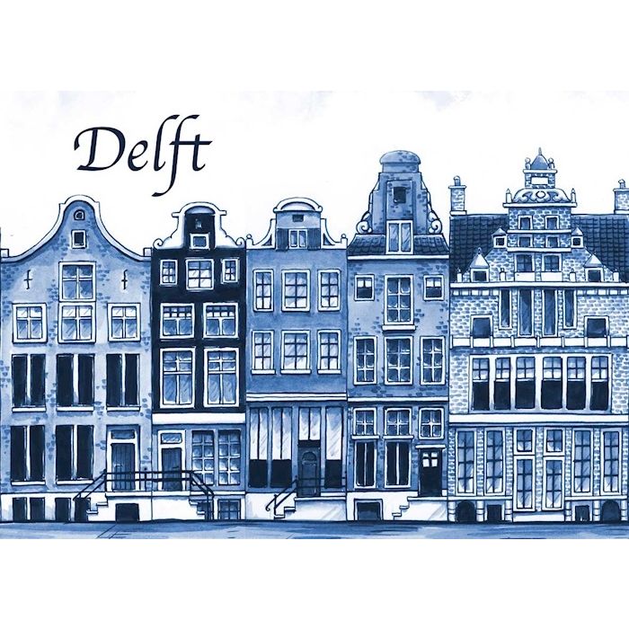 Postcard Canal Houses Delft