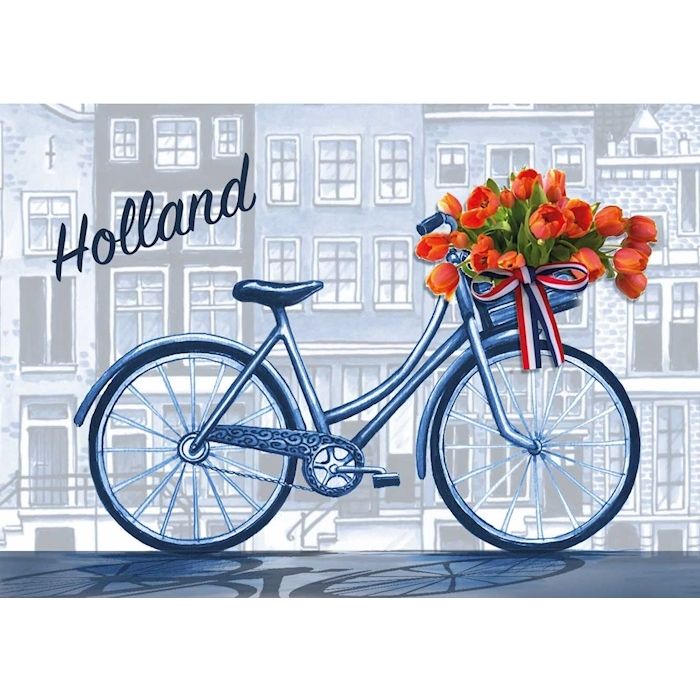 Postcard Bike with Tulips
