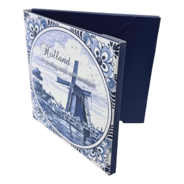 Holland Wenskaarten Set - Delfts Blauw Design