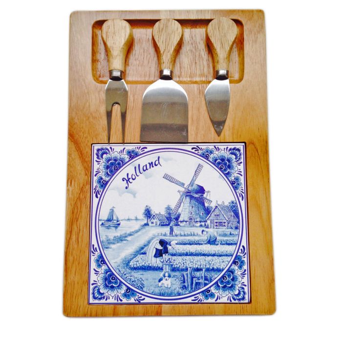 Cheeseboard with knife and fork