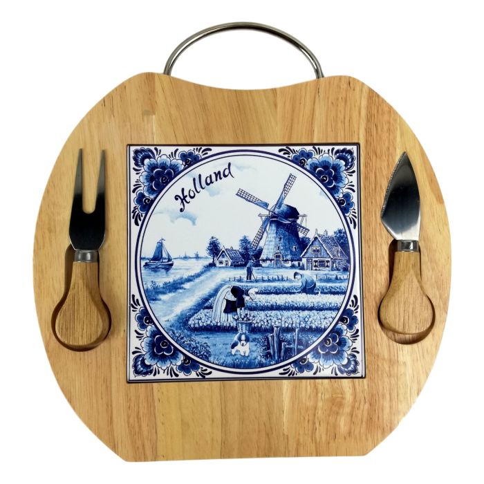 Cheeseboard with knife and fork