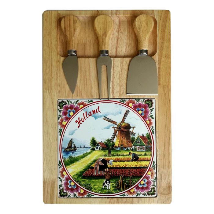 Kaasplank met mesjes, Hollands Landschap Kleur
