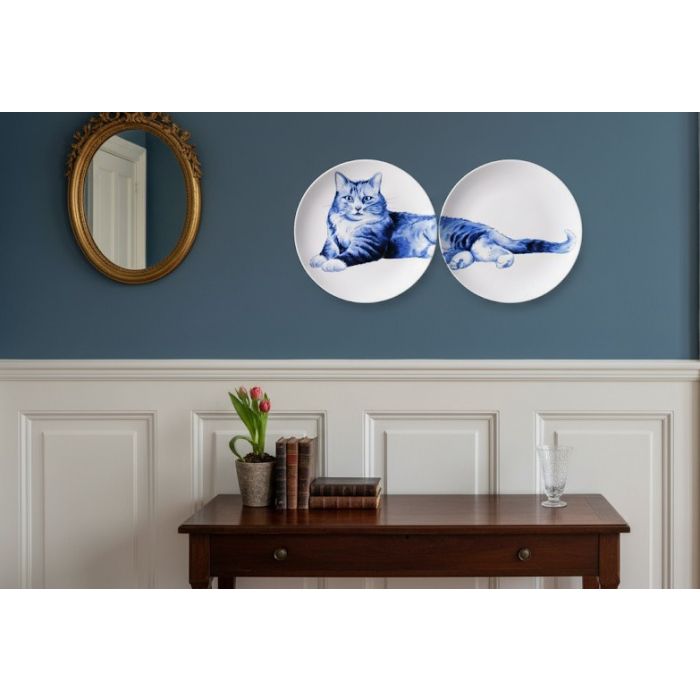 Relaxing Cat Diptych Wall Plate