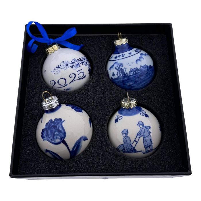 Grote 2026 Luxe Kerstballen Set van 4 in Cadeauverpakking